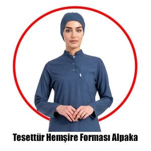 Tesettür hemşire forması alpaka