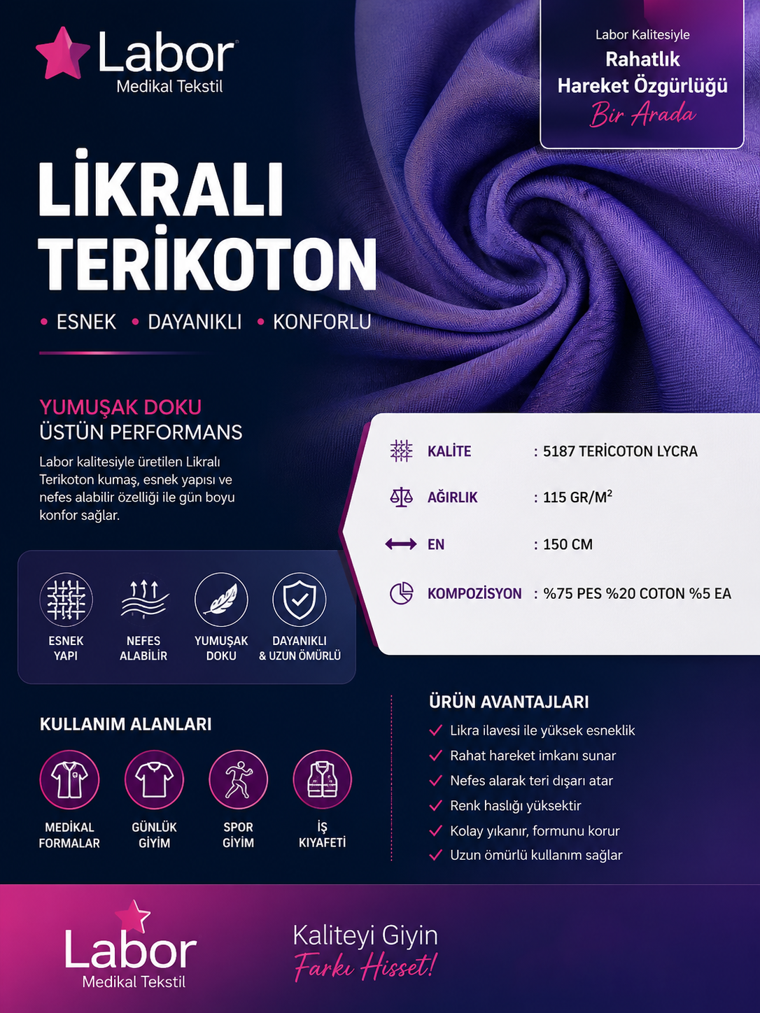 Likralı terikoton kumaş özellikleri