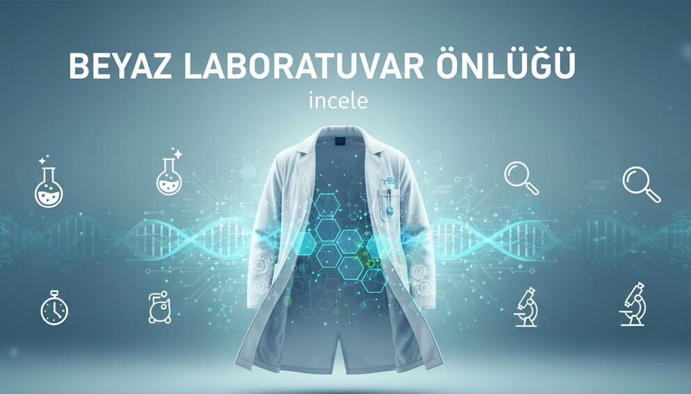 Beyaz laboratuvar önlük