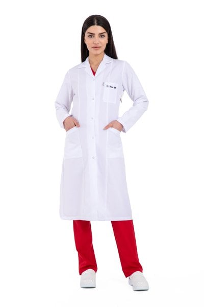 Beyaz önlük kadın model 110 cm Bp-08