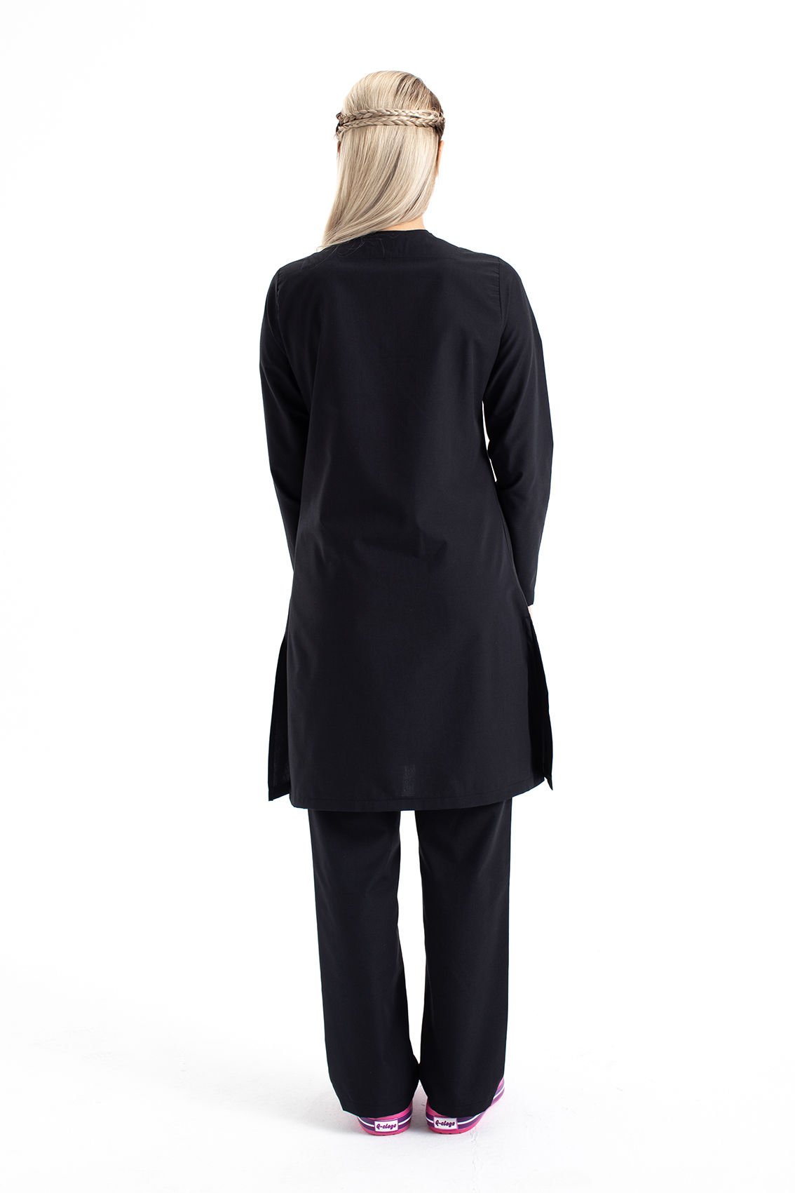 Hemşire Tesettür Terikoton Takım Tst-02 52-5XL Özel Sipariş - Siyah