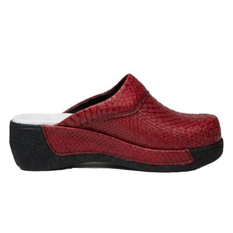 Kırmızı Yılan Desenli Konfor Taban Sabo Terlik (38 Numara) A Kalite Seri Sonu