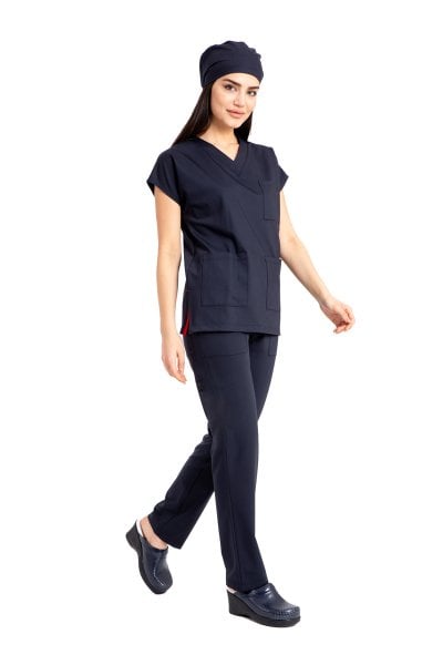 Dr Greys Model Cerrahi Forma Lacivert Terikoton Kadın