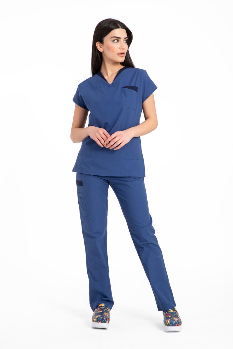 Cerrahi Ameliyathane ve Nöbet Forma Takımı-Rg-04 52-5XL Özel Sipariş - İndigo(Petrol Mavi)