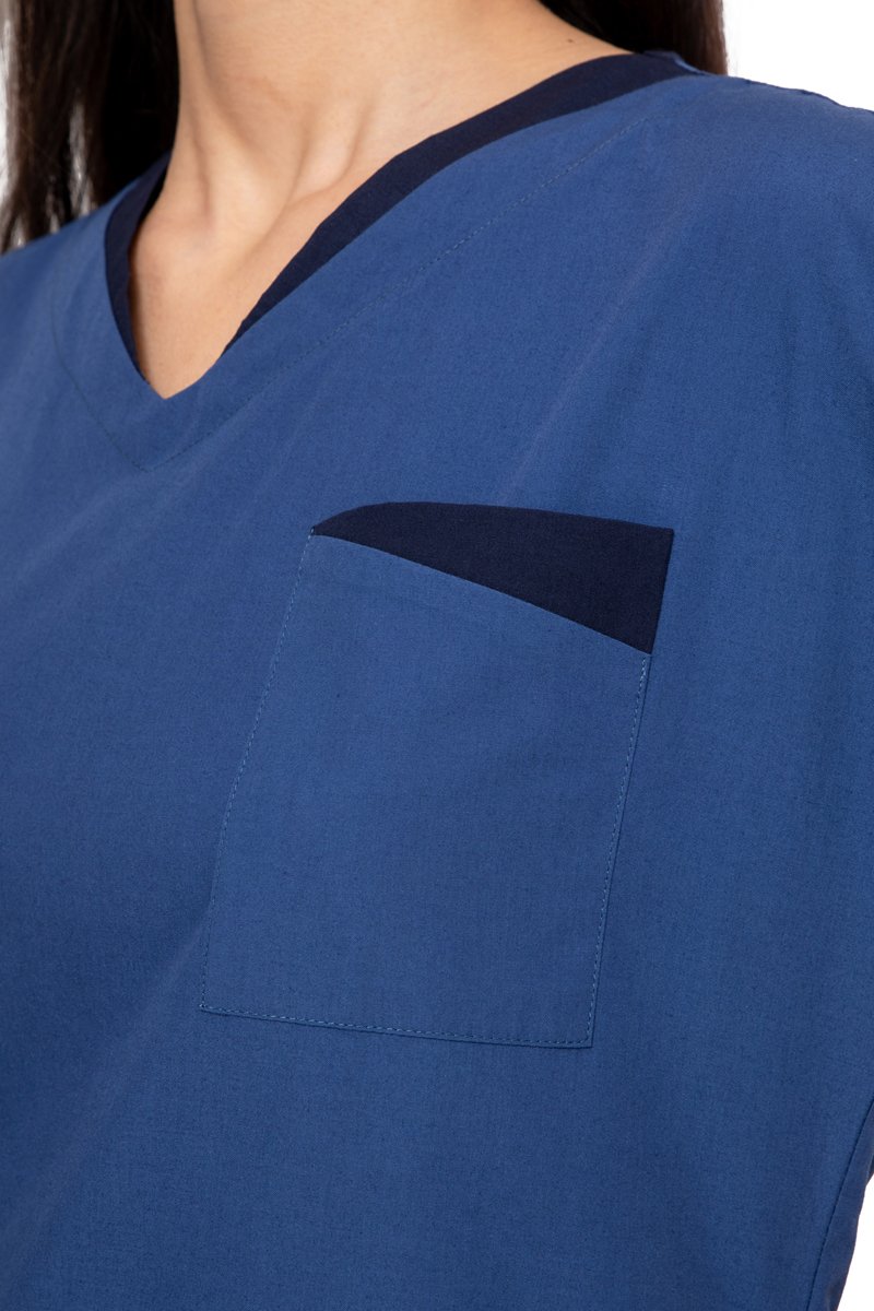 Cerrahi Ameliyathane ve Nöbet Forma Takımı-Rg-04 50-4XL Özel Sipariş - İndigo(Petrol Mavi)