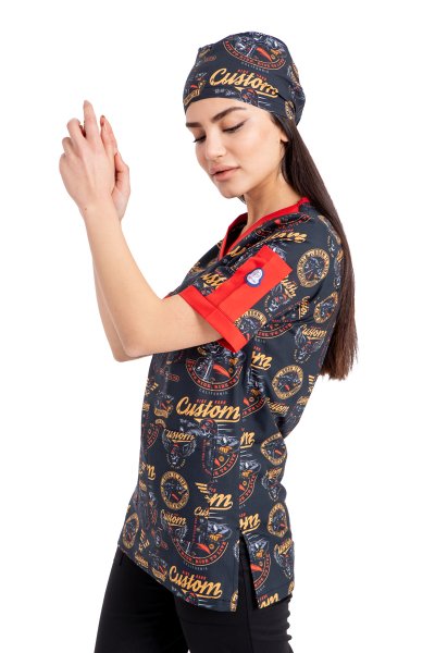 Likralı Pamuklu Kadın Üst Custom Desen Rg03