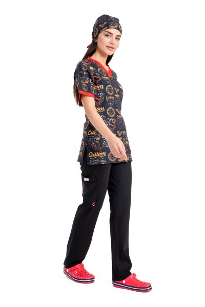 Likralı Pamuklu Kadın Üst Custom Desen Rg03