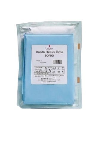 Yapışkan bantlı delikli örtü 90 cm 90 cm tekli paket