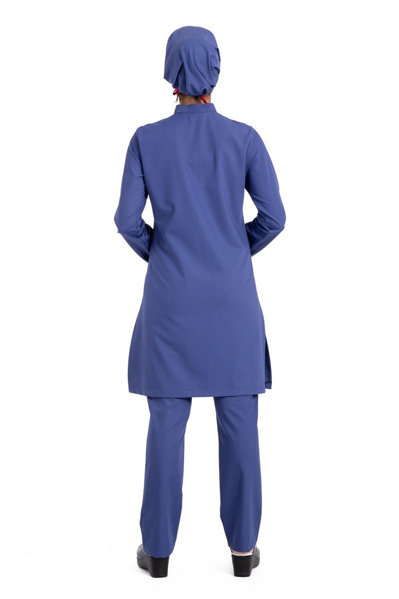Likralı pamuklu tesettür üst forma hakim yaka tst-03 48/3XL Özel Sipariş - İndigo