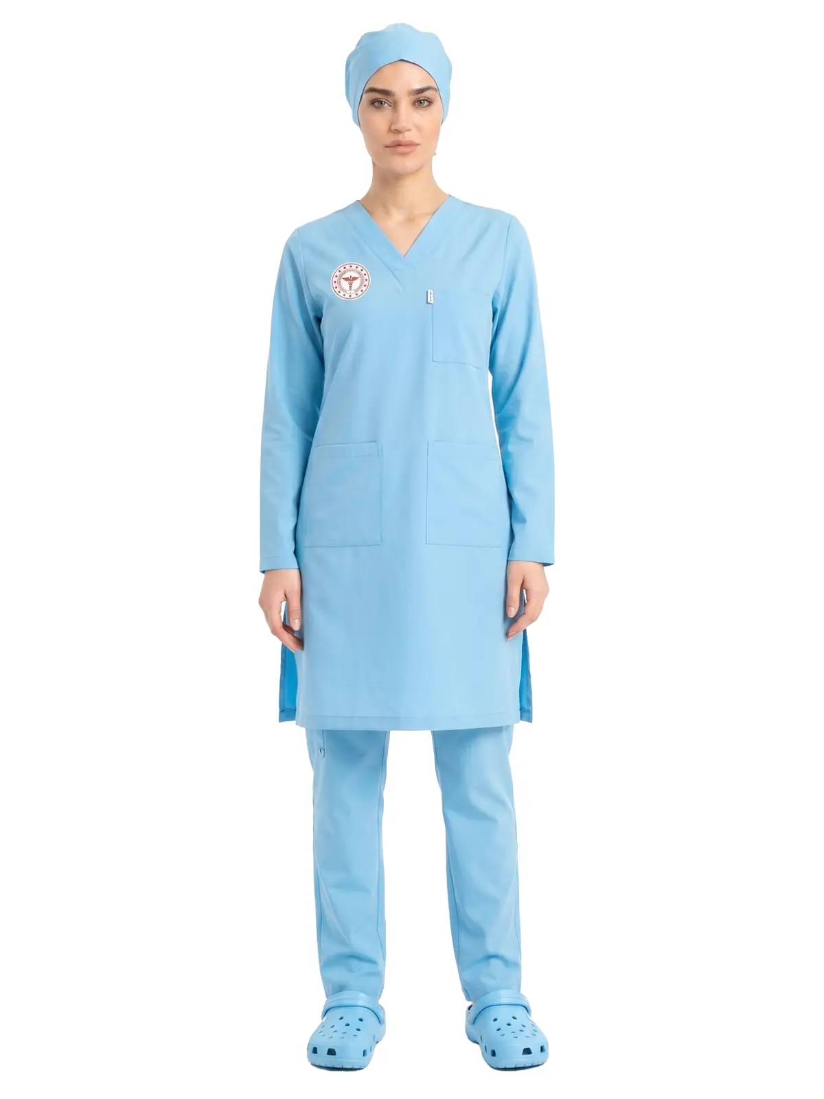 Tesettür Cerrahi Forma Takımı – Sağlık Bakanlığı Uyumlu, Likralı, Alaskan Blue TST05