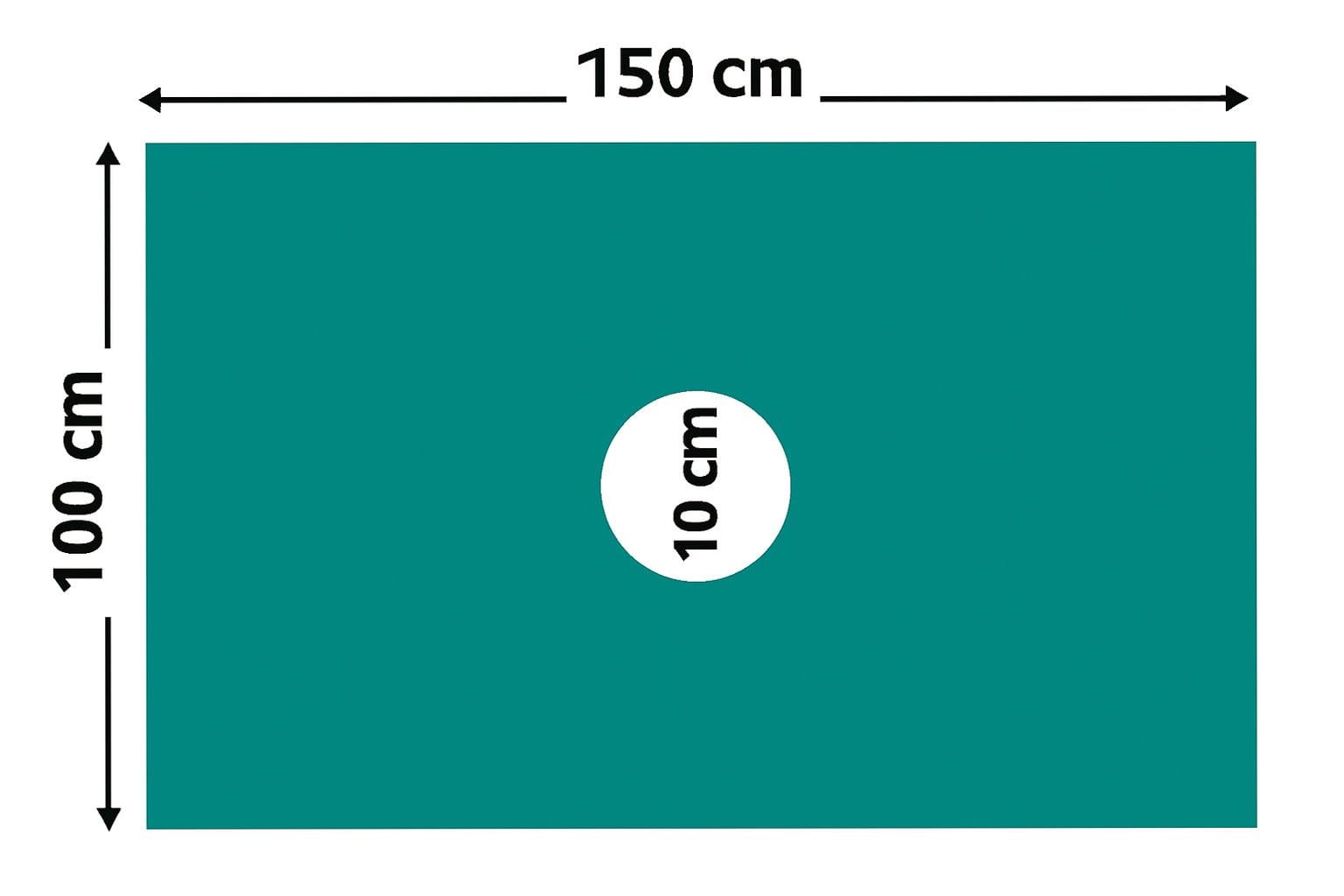 Yeşil Keten Örtü Ortası Delikli 100 Cm*150 Cm