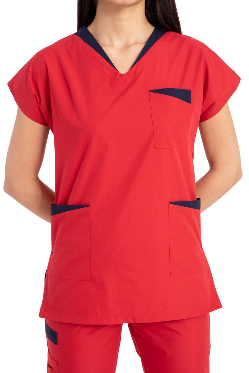 Cerrahi Ameliyathane ve Nöbet Forma Takımı-Rg-04 58-8XL Özel Sipariş - Kırmızı