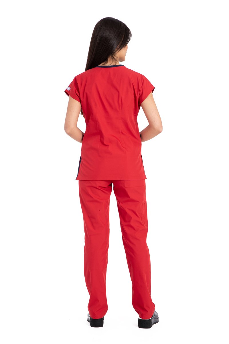 Cerrahi Ameliyathane ve Nöbet Forma Takımı-Rg-04 58-8XL Özel Sipariş - Kırmızı