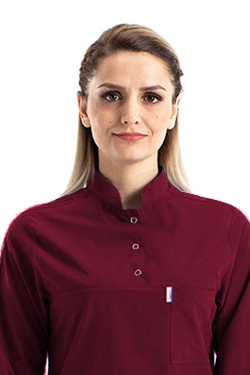 Tesettür Doktor Forması Hakim Yaka Terikoton Takım Tst03 36-XS - Bordo