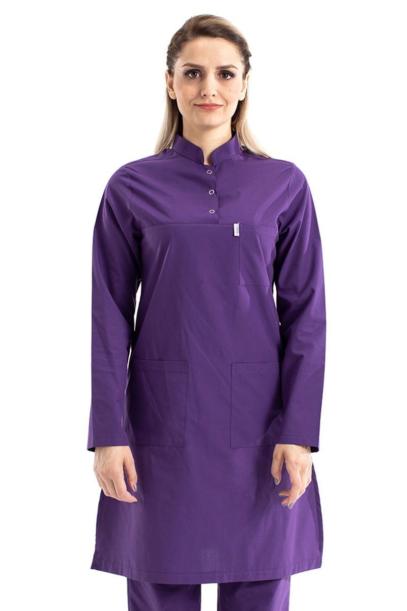 Tesettür Doktor Forması Hakim Yaka Terikoton Takım Tst03 40-M - Mor