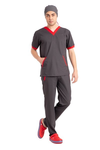 Özel tasarım doktor forması likralı pamuklu füme erkek FT model