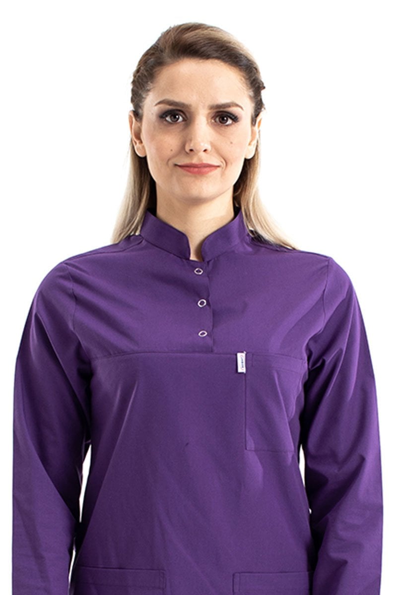 Tesettür Doktor Forması Hakim Yaka Terikoton Takım Tst03 44-XL - Mor