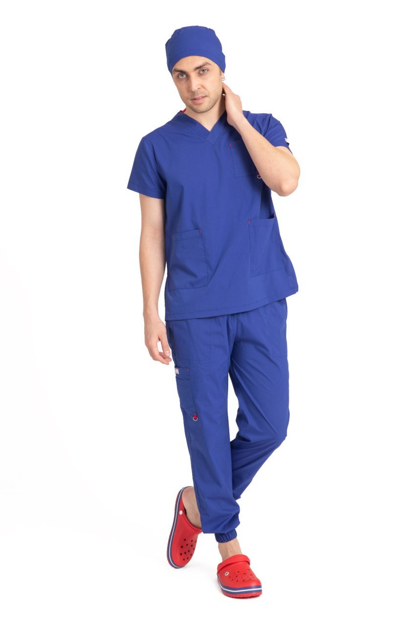 Dr Jogger Scrubs Likralı Koton Kumaş Erkek Saks
