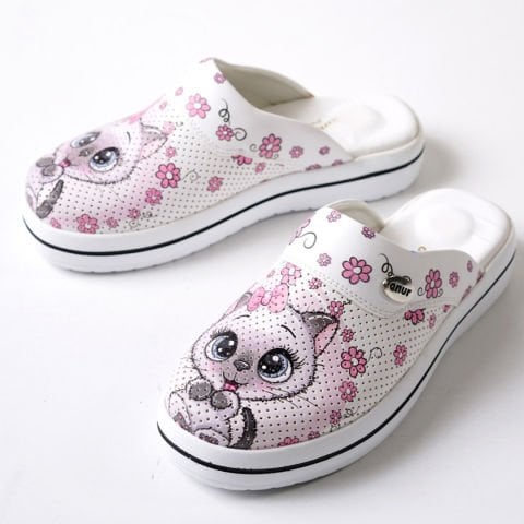 Sabo Terlik Pembe Çiçekli Kedi Desenli - Sadece 36 Numara seri sonu