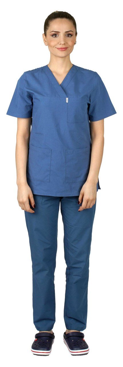 Cerrahi Forma Takımları Kadın Terikoton Kumaş Tüm Renkler 58-8XL Özel Sipariş - İndigo(Petrol Mavi)