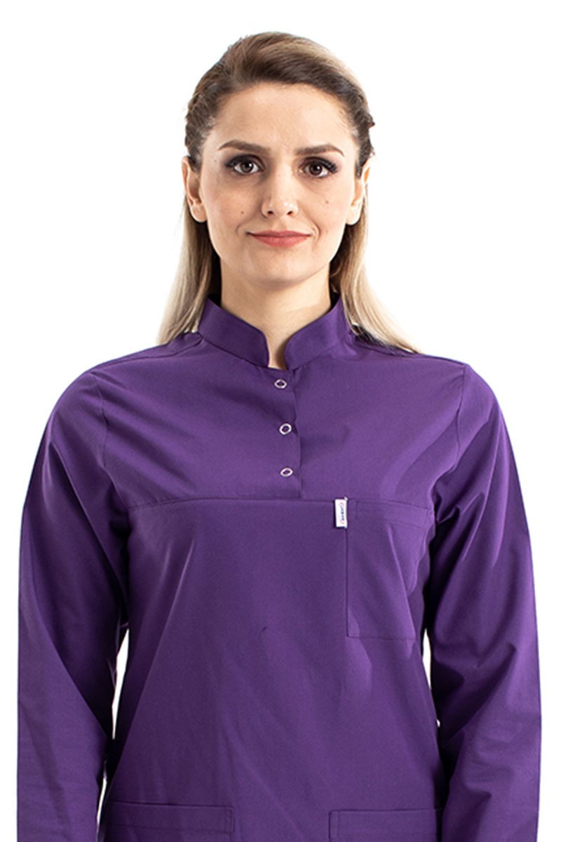 Tesettür Doktor Forması Hakim Yaka Terikoton Takım Tst03 46-2XL - Mor