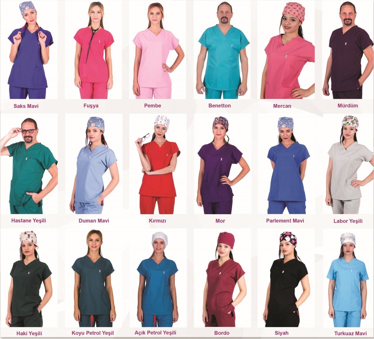 Dr Greys Model Forma Kadın Cerrahi Takım Tüm Terikoton Renkleri