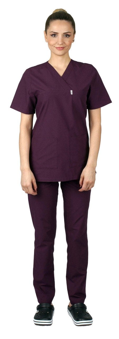 Cerrahi Forma Takımları Kadın Terikoton Kumaş Tüm Renkler 50-4XL Özel Sipariş - MÜRDÜM-39