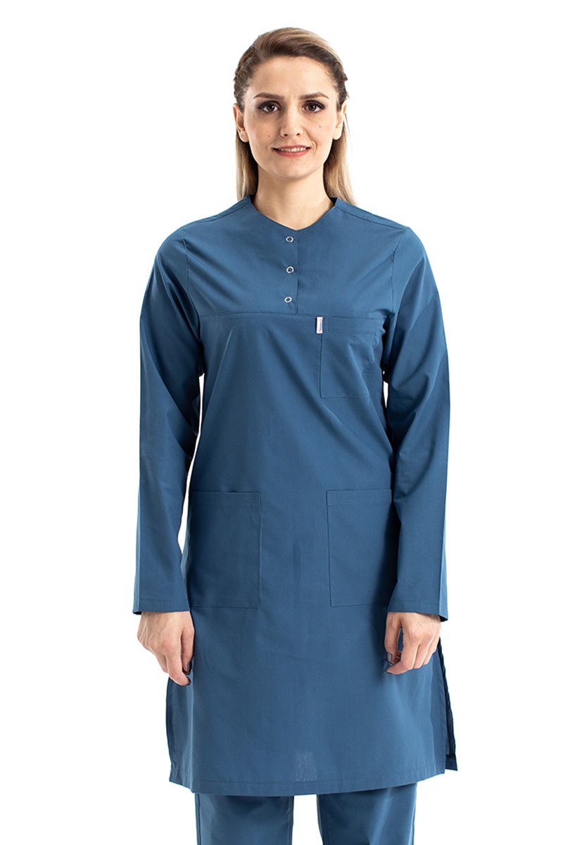 Hemşire Tesettür Terikoton Takım Tst-01 34-XXS - Duman Mavi