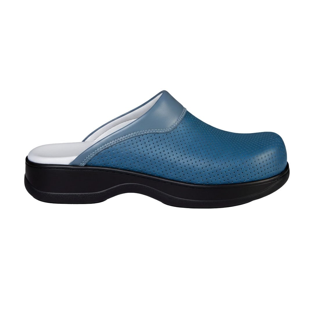 Kadın Sabo Terlik Orijinal Deri Delikli - Anatomik Taban, Standart Topuk 208 (LABOR) 35 - İNDİGO