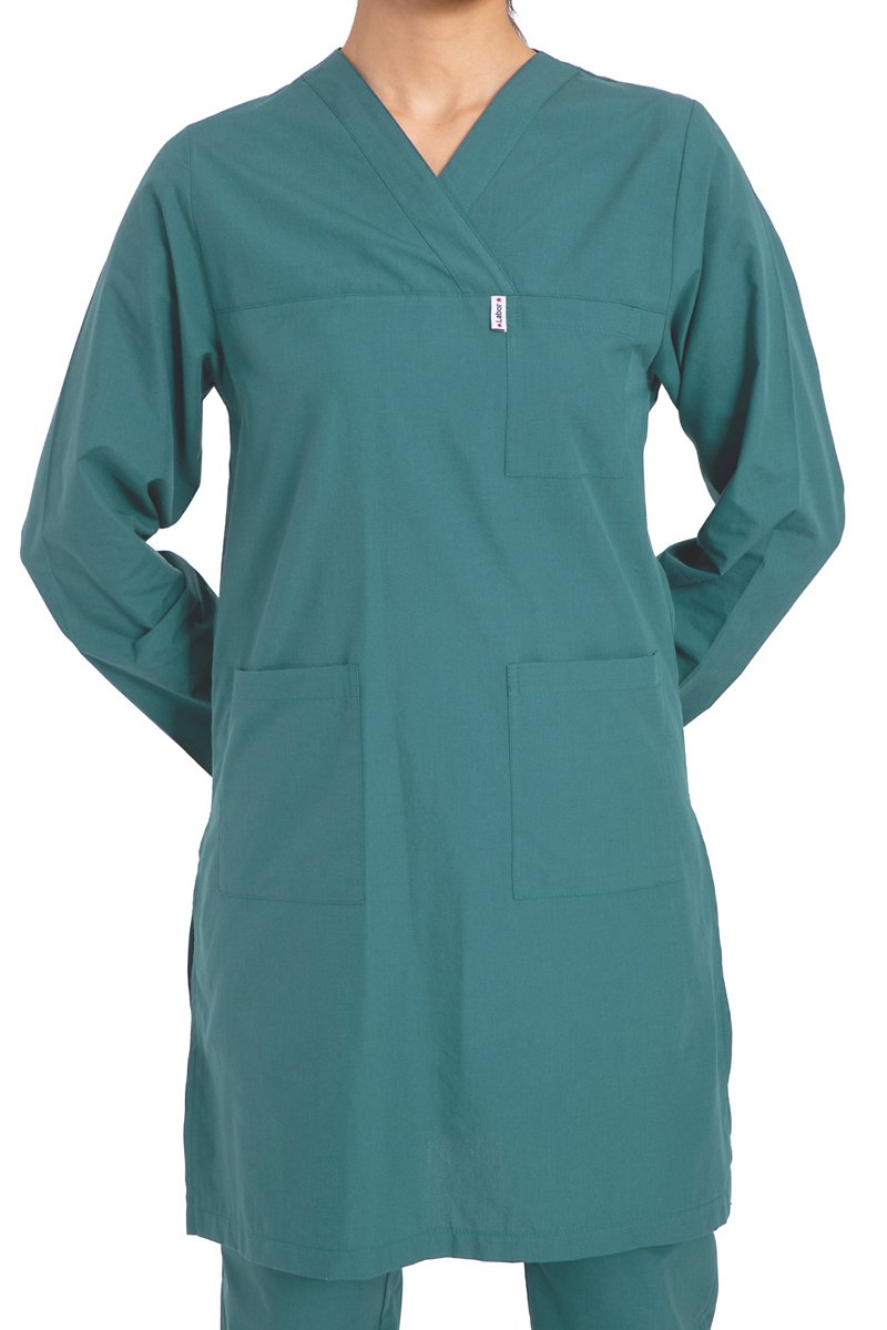 Hemşire Tesettür Terikoton Takım Tst-01 44-XL - Açık Petrol Yeşili