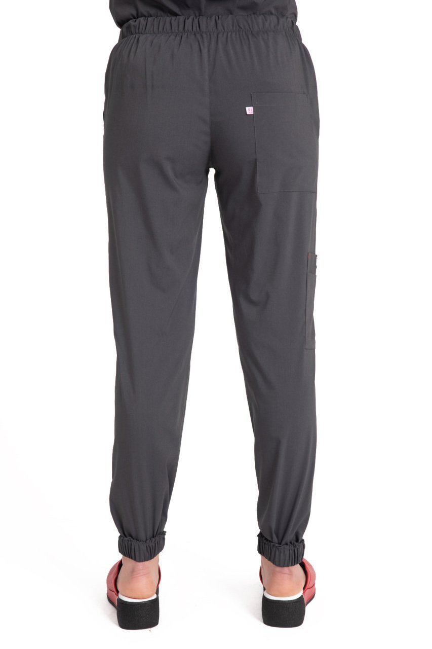 Dr Jogger Scrubs Likralı Koton Kumaş Kadın Füme