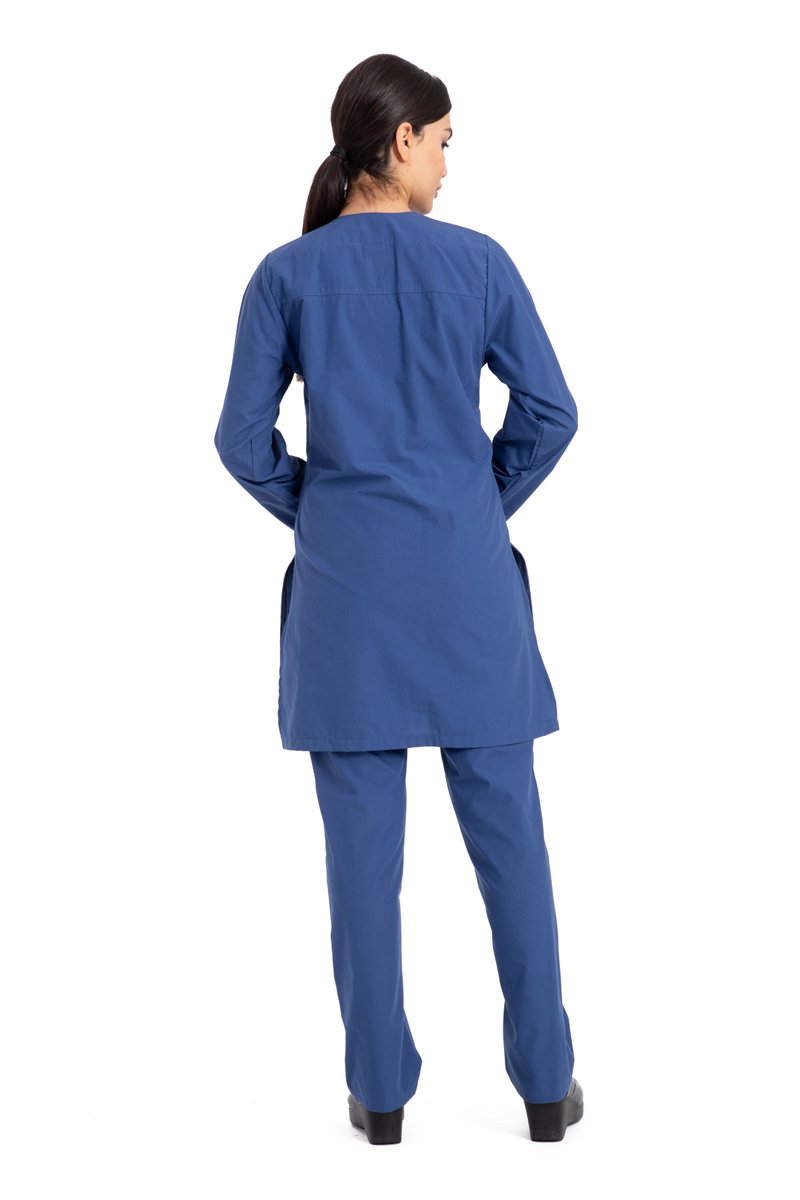 Hemşire Tesettür Terikoton Takım Tst-01 44-XL - İndigo(Petrol Mavi)