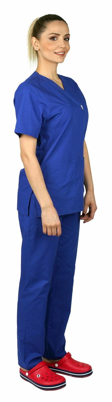 Cerrahi Forma Takımları Kadın Terikoton Kumaş Tüm Renkler 42-L - Saks Mavi