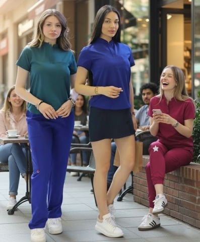 Scrubs Model 7 Tek Üst Elastik Kumaş Unisex