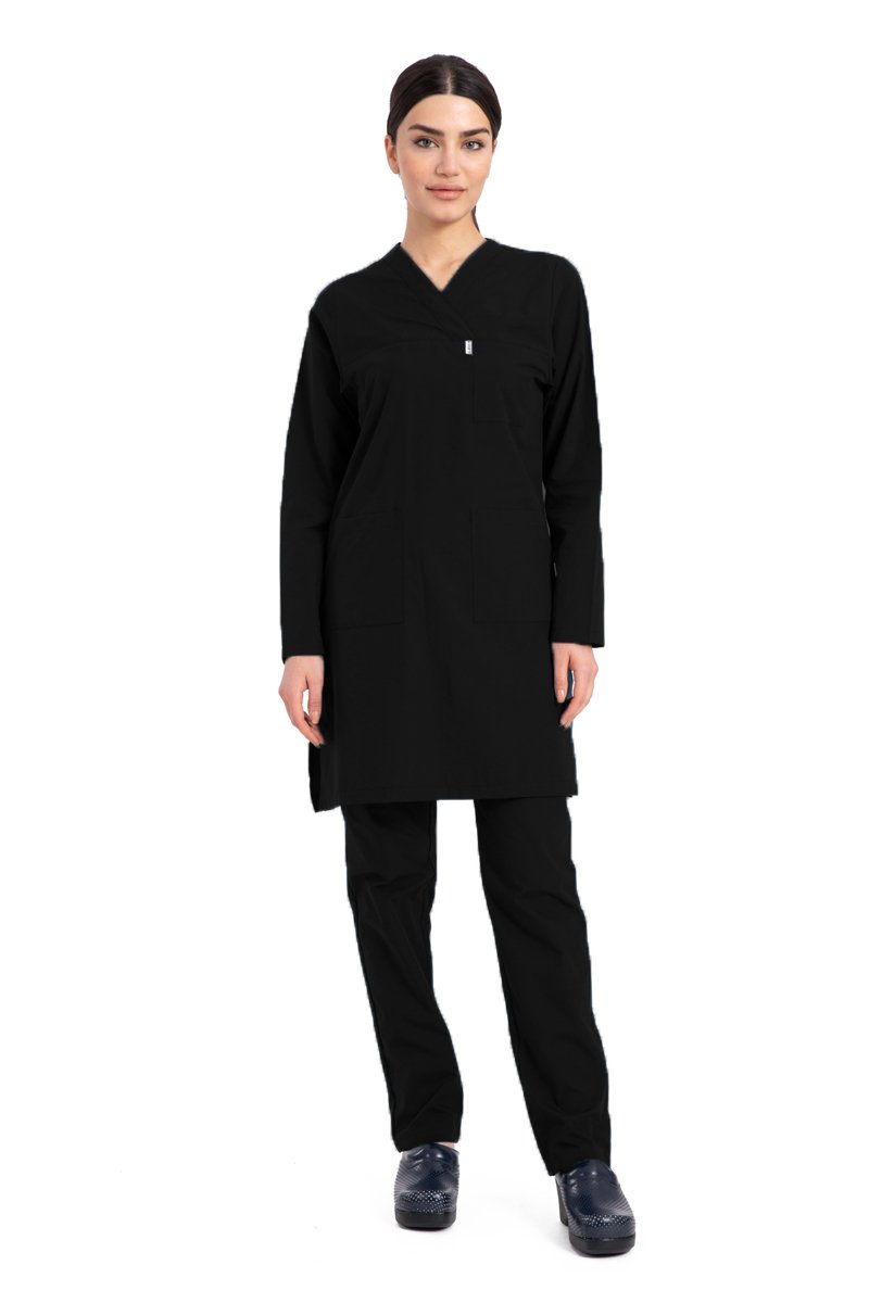Hemşire Tesettür Terikoton Takım Tst-01 36-XS - Siyah
