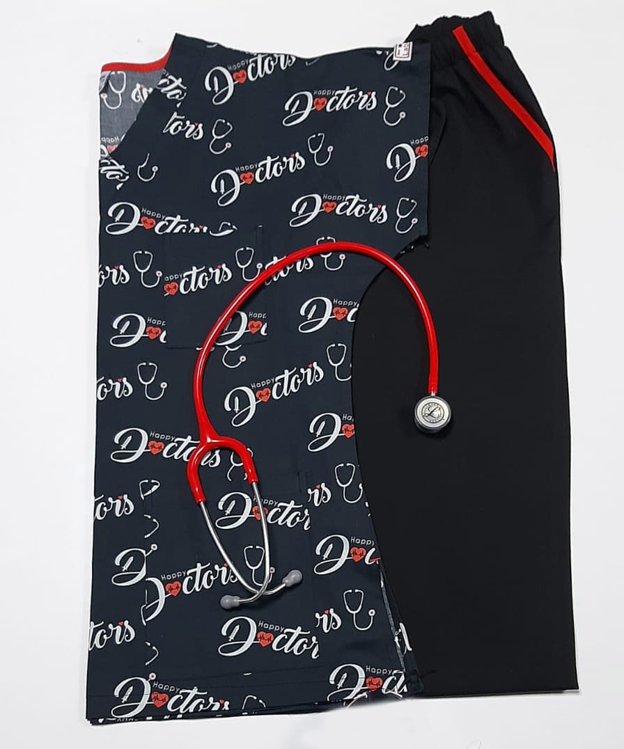 Likralı Pamuklu Erkek Takım Doktor Yazılı 44/2XS Erkek