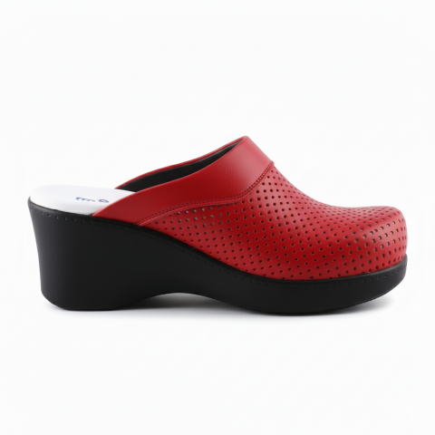 Dolgu Topuklu Kadın Kırmızı Sabo Terlik - 202 Serisi - 36 Numara - B Kalite