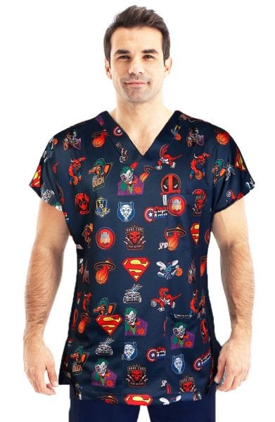 Cerrahi Desenli Erkek Tek Üst Yenilmezler