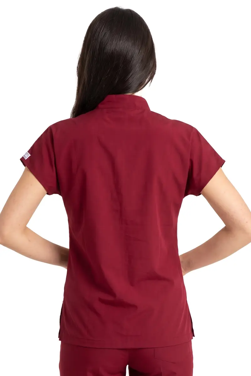 Kadın Degaje Yaka Cerrahi Forma Tek Üst - Özel Tasarım 36/XS - Bordo