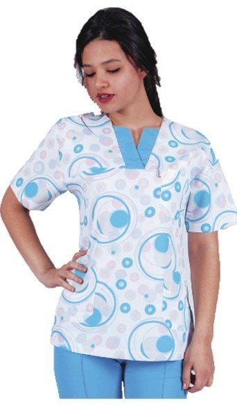 Desenli Takım Hemşire Forması Boncuk Desen