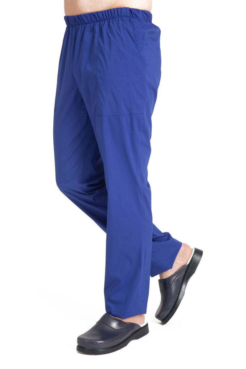 V Cerrahi Yaka Takım Terikoton İnce Kumaş Erkek Saks Mavi