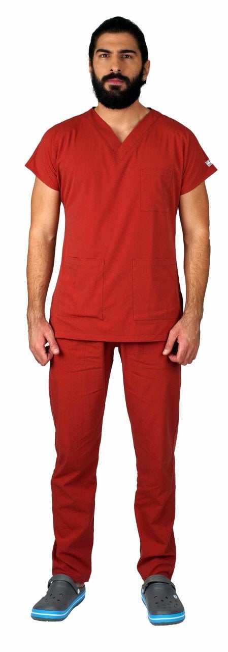 Dr Greys Model Cerrahi Forma Terikoton Erkek Kiremit