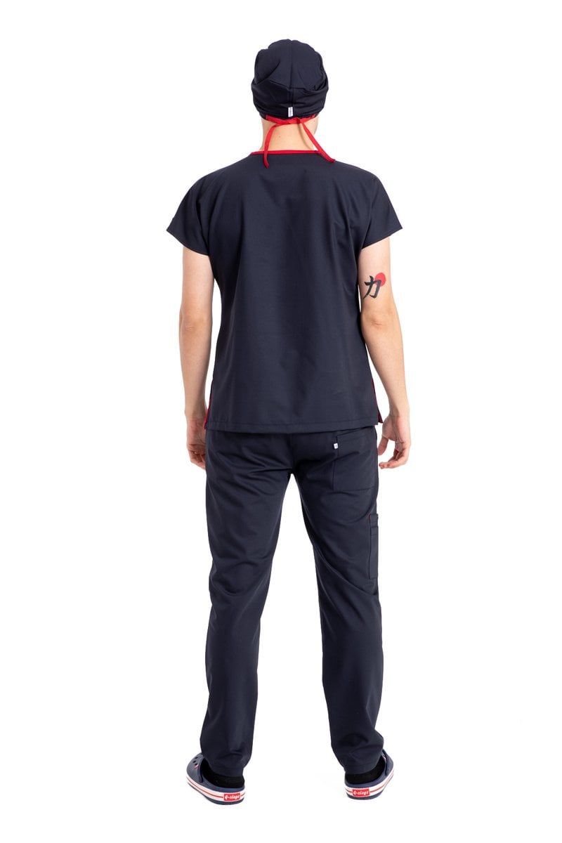 Dr Elastik Scrubs Likralı Pamuklu Erkek Lacivert