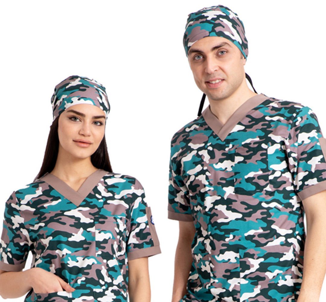 Cerrahi Bone Yeşil Toprak Kamuflaj Elastik Kumaş