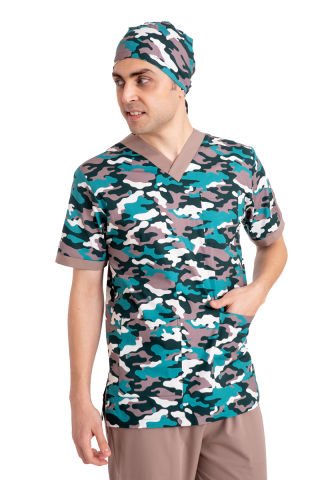 Cerrahi Bone Yeşil Toprak Kamuflaj Elastik Kumaş