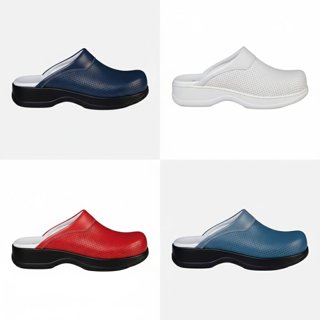 Kadın Sabo Terlik Orijinal Deri Delikli - Anatomik Taban, Standart Topuk 208 (LABOR)