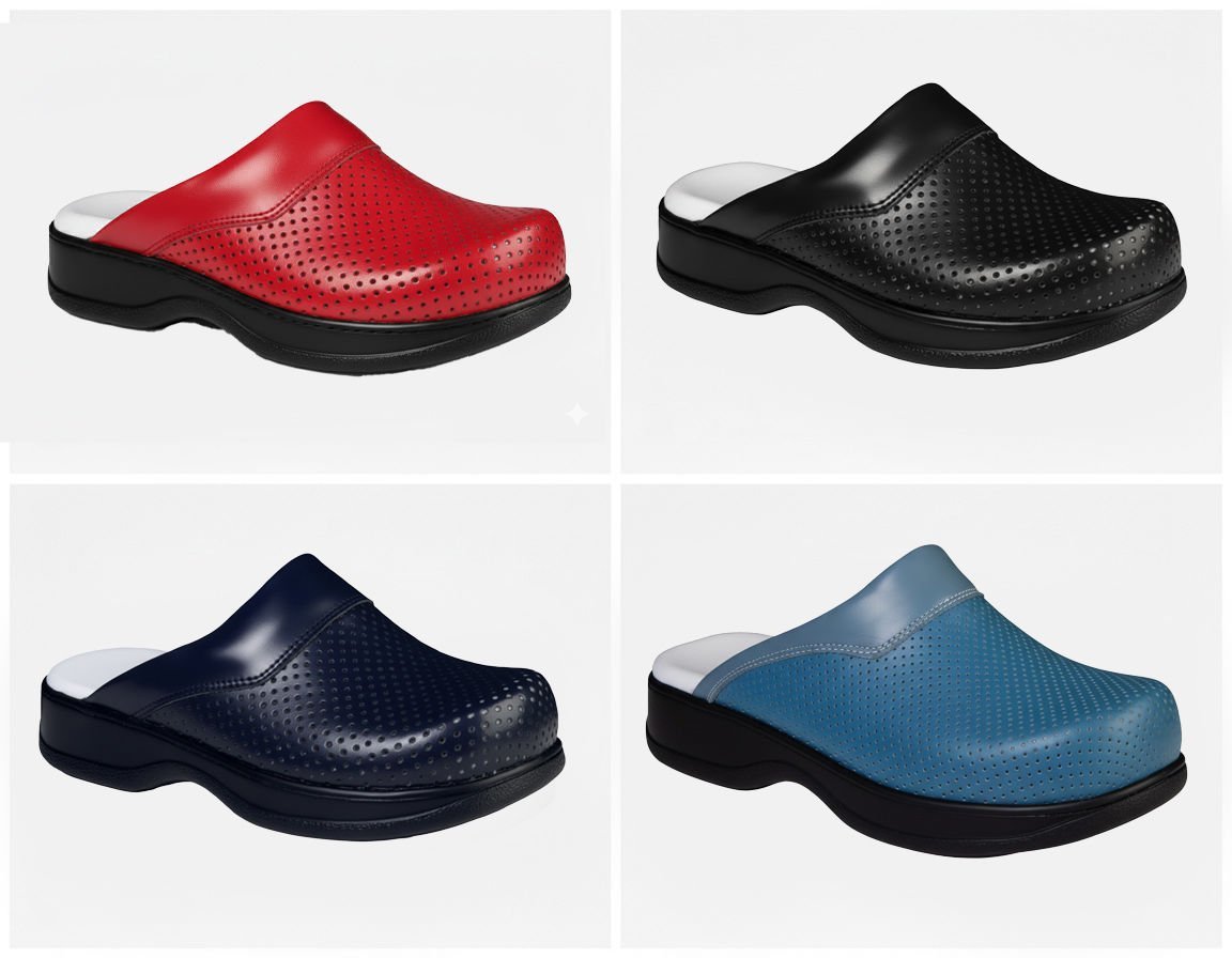 Kadın Sabo Terlik Orijinal Deri Delikli - Anatomik Taban, Standart Topuk 208 (LABOR)