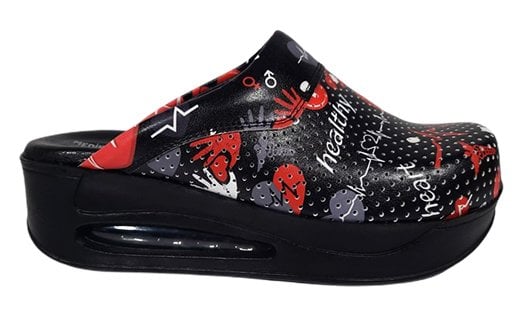 Sabo terlik hava tabanlı kalp tıp desen siyah