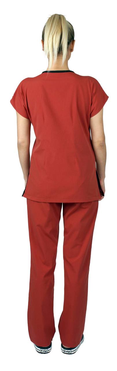 Dr Greys Modeli Cerrahi Forma Kadın Kiremit Renk