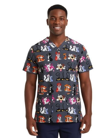 Likralı Pamuklu Erkek Cerrahi Üst Pati Dünyası Rg03